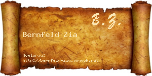 Bernfeld Zia névjegykártya